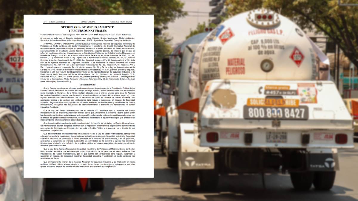 México publica nuevas normas para transporte de gas LP en el DOF